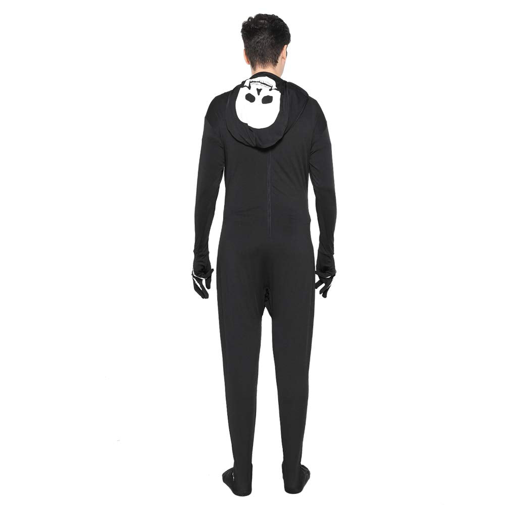 EraSpooky Halloween Men Skeleton Jumpsuit Costume Luminous Skull Skin Full Body Tights Suit (XX-Large)