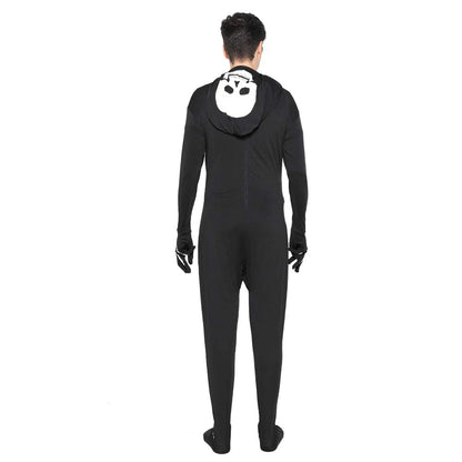 EraSpooky Halloween Men Skeleton Jumpsuit Costume Luminous Skull Skin Full Body Tights Suit (XX-Large)