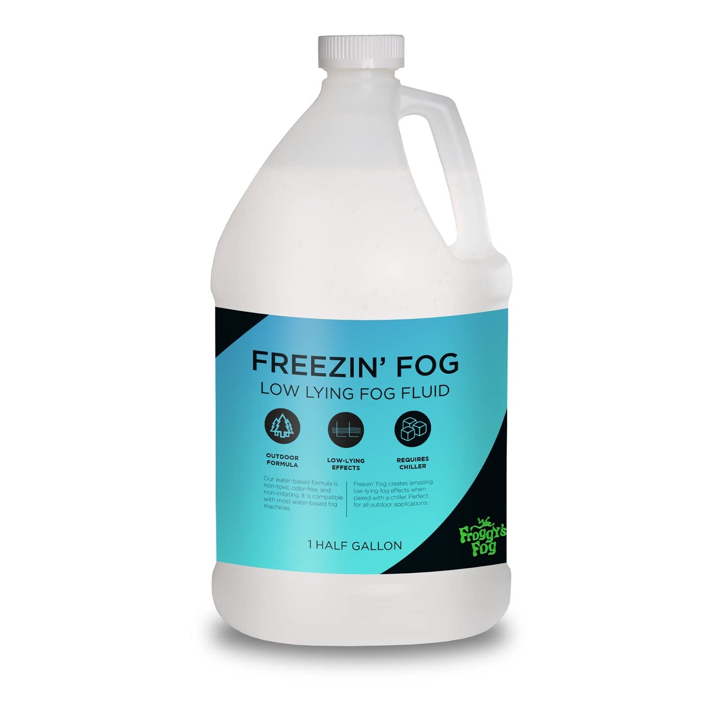 Froggy's Fog Freezin Fog, Low-Lying Ground Fog Fluid for Professional and Home Haunters, Theatrical Effects, and More, Half Gallon