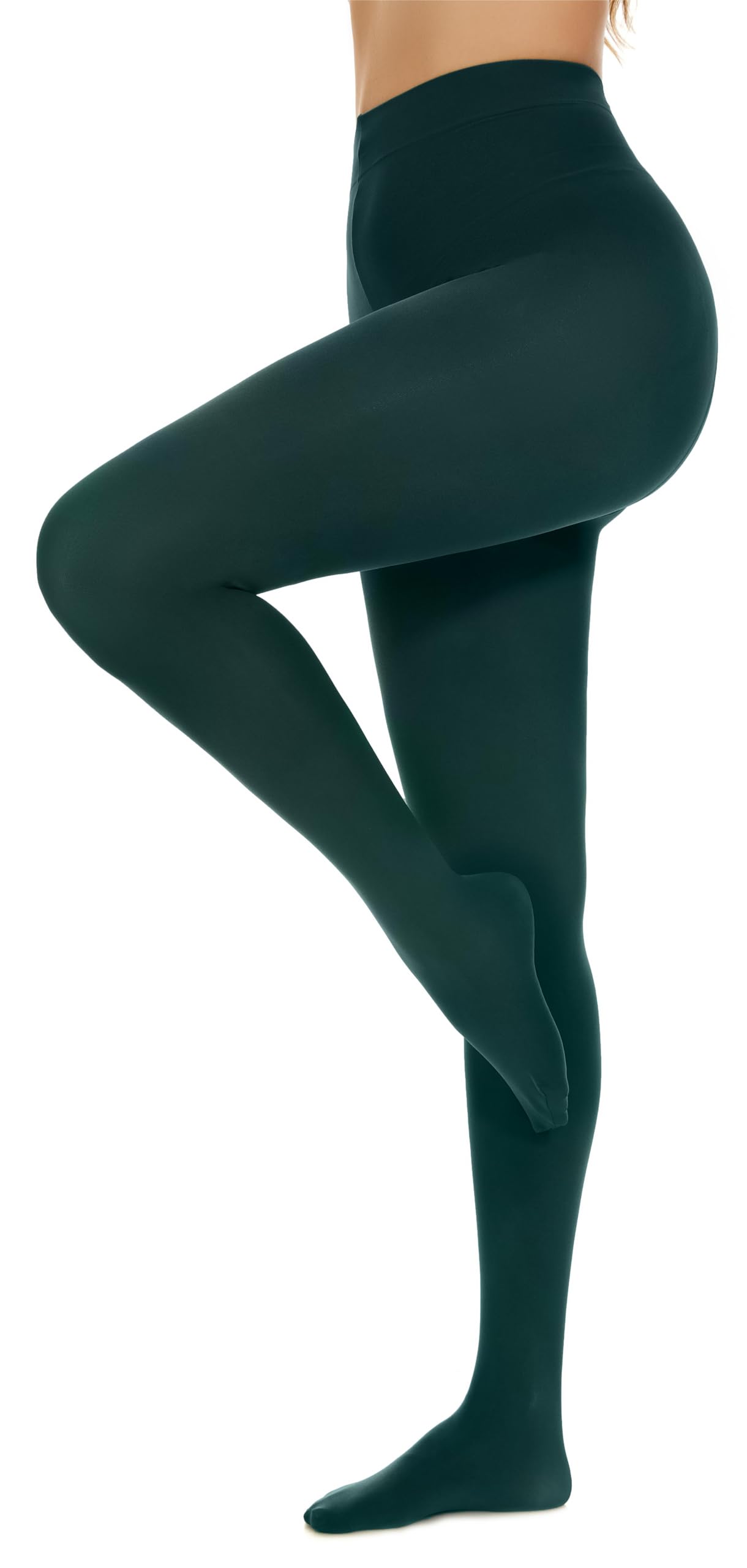 Hiltzo 80D Women's Tights Semi Opaque Ultra Soft Solid Color Stretchable High Waist Footed Pantyhose with 20 Colors