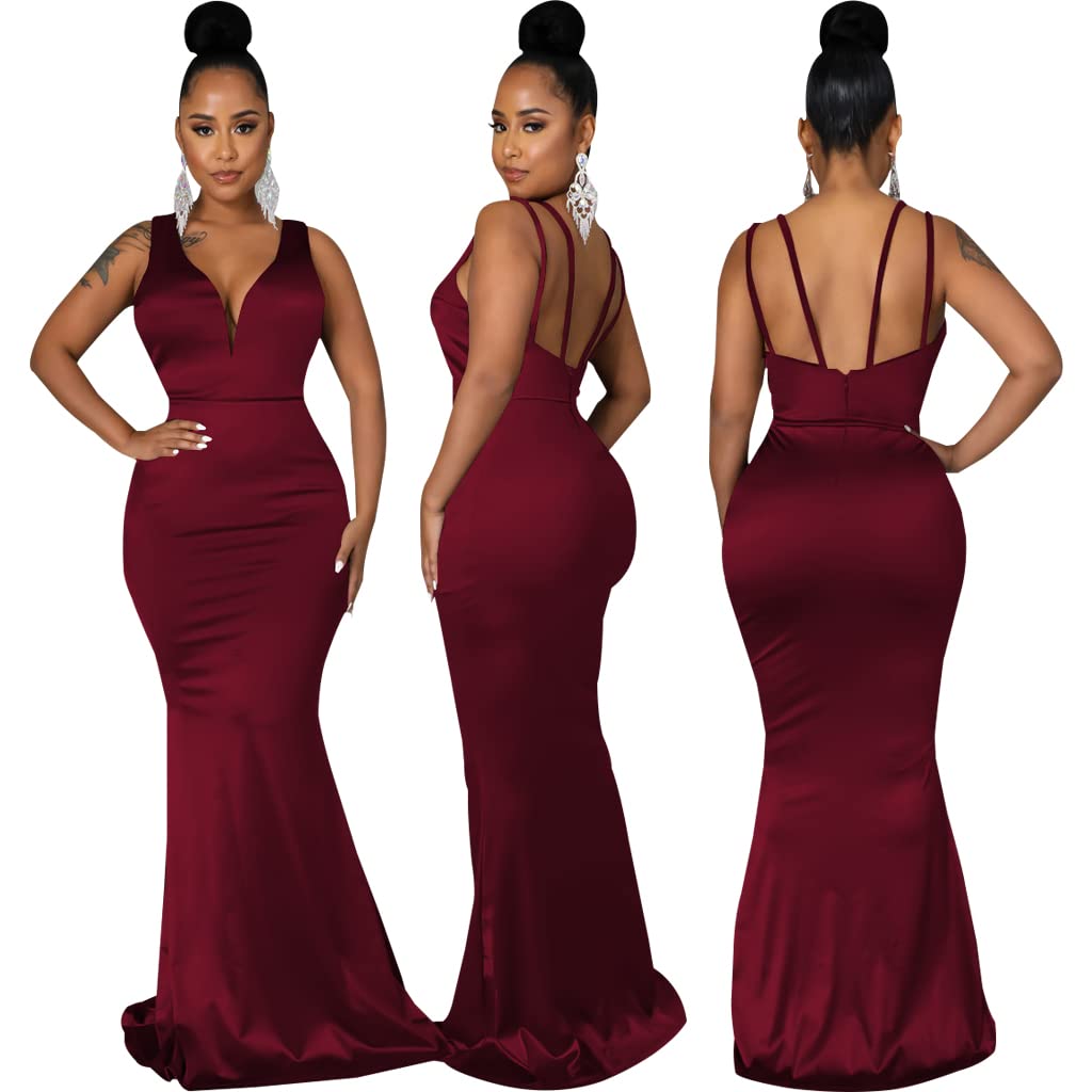 JTNFairy Women's Sleeveless Bodycon Corset Maxi Dress Ruched Elegant Evening Wedding Guest Long Formal Dresses