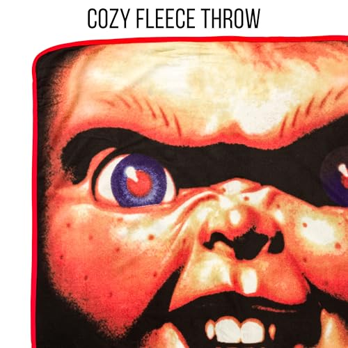 Silver Buffalo Chucky Wanna Play 45" x 60" Fleece Throw, Soft and Cozy Blanket, 180 GSM