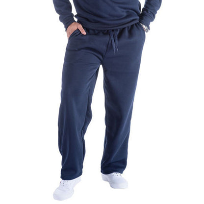 Facitisu Mens Sweatpants Fleece Athletic Open Bottom Workout Pants with Pocket Baggy Drawstring Sweats Pants Gym Joggers Navy X-Large