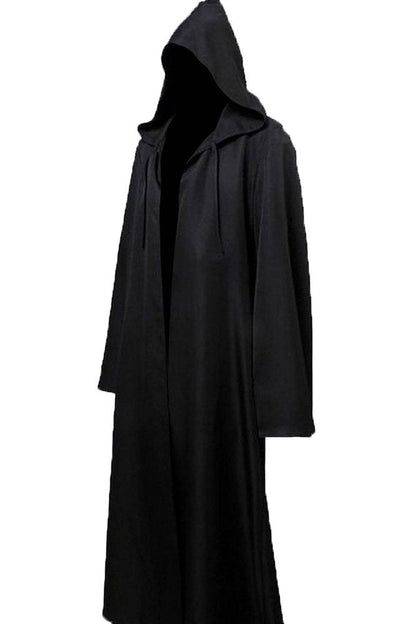 Joyshop Mens Halloween Witch Cosplay Robe Costume Adult Hooded Cloak Cape,Black,3XLarge