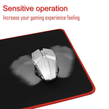 Large Gaming Mouse Pad Mat 11.8x23.6 Inches with Red String Stitched Edge Non-Slip Rubber Base Washable Resilient for Office Home Computers Laptop Table Mouse Pads Mats Accessory