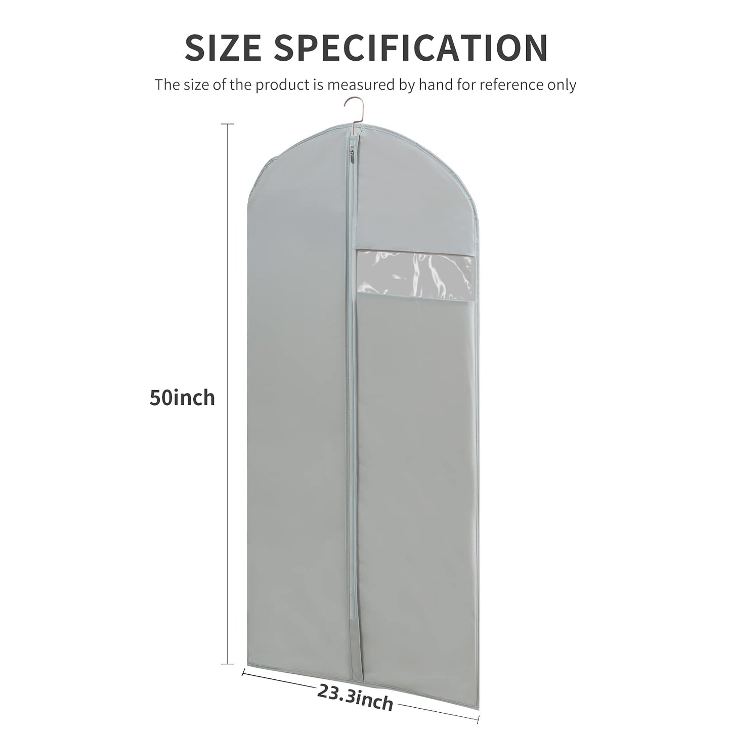 Garment Bags for Travel, 50'' Garment Bags for Hanging Clothes, Suit bag (Set of 2, 23.3'' X 50'')