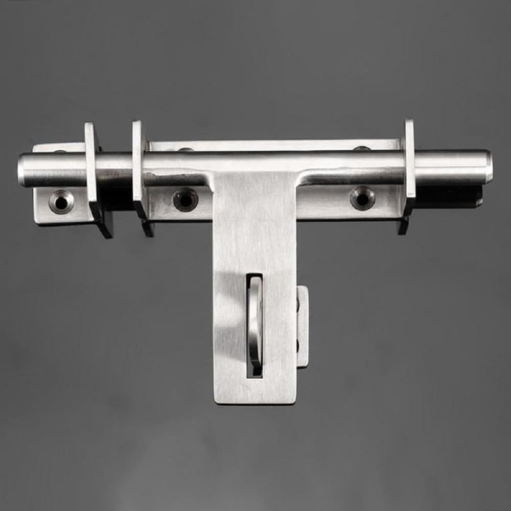 DINGCHI Sliding Bolt Security Lock Throw Lock Heavy Duty 304 Stainless Steel Barrel Door Bolt with Hole Brushed Finish