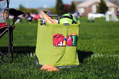 Gorilla Carts GCSS-11G-COM Collapsible Soft-Sided Folding Garden Cart, 150-Pound Capacity, Green