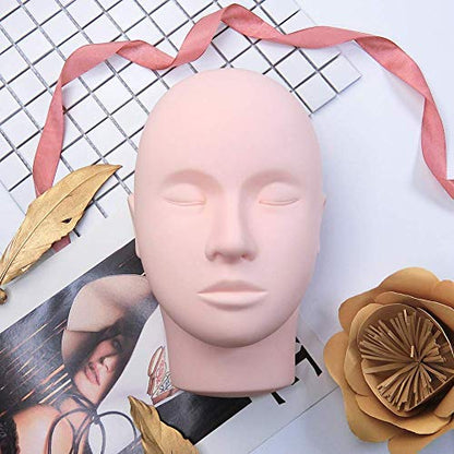 LASHVIEW Lash Mannequin Head, Practice Training Head for Make Up and Lash Extention,Cosmetology Face Head,Soft-Touch Rubber,Easy to Clean by Skincare Essential Oil.
