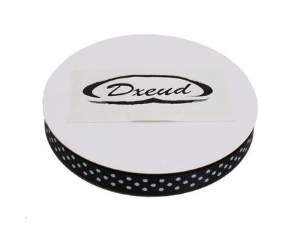 DXEUD Polka Dot Grosgrain Ribbon 25 Yard Each Roll 100% Polyester (3/8", Black)