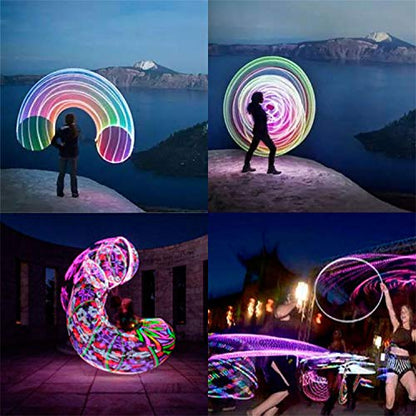 LED Hoop Dance Fitness Exercise Light Up Hoop for Kids & Adults, Auto Color Changing Strobe Glow Light, 36in (2 AA Batteries Needed, Not Included)