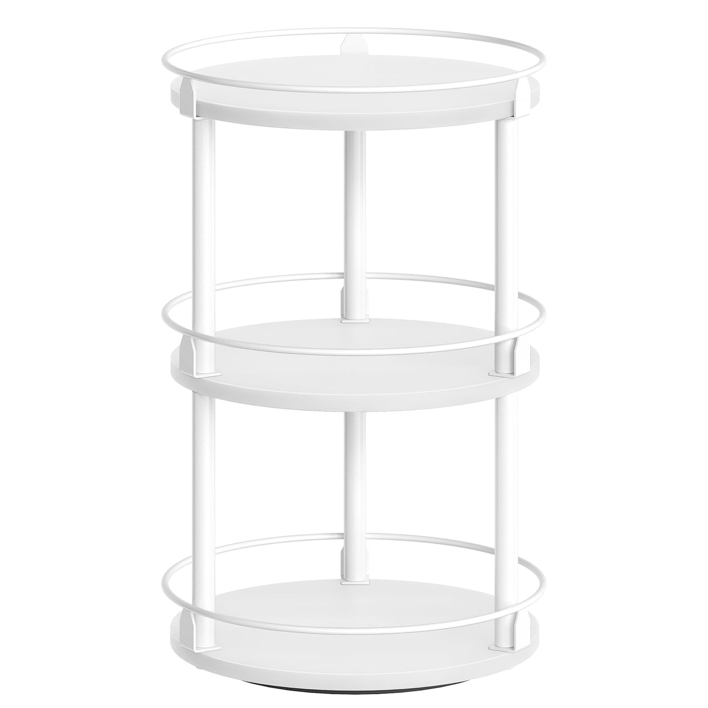 3-Tier Lazy Susan Organizer, Rotating Spice Rack, Spinning Organizer, Industrial Turntable Spice Rack Organizer for Cabinet, Kitchen Countertop, Pantry, Rustic Brown and Black SR23BR