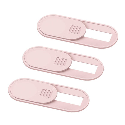 Laptop Camera Cover Slide, 0.028 Inch Ultra Thin Laptop Camera Cover Blocker, Laptop Accessories for iPhone MacBook Laptop, Desktop, PC, Tablet, Protect Your Visual Privacy Security (Pink-3 Pack)