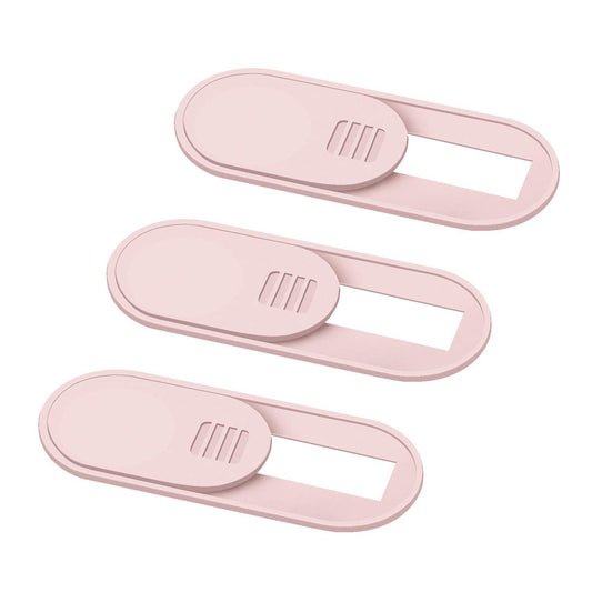 Laptop Camera Cover Slide, 0.028 Inch Ultra Thin Laptop Camera Cover Blocker, Laptop Accessories for iPhone MacBook Laptop, Desktop, PC, Tablet, Protect Your Visual Privacy Security (Pink-3 Pack)