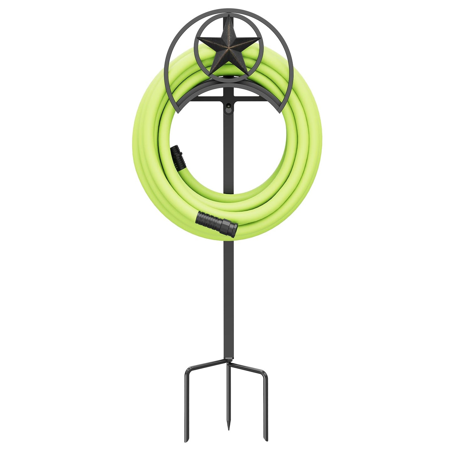 GOFORWILD Garden Hose Holder, Decorative Hose Butler Sturdy Water Hose Rack, Durable Wall Hose Hanger, Hose Reel, Holds 125-Feet of 5/8-Inch Hose, Made of Gauge Steel, 7010