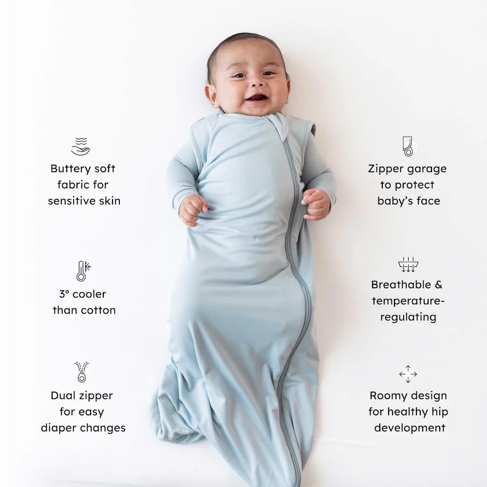 KYTE BABY Unisex Sleep Bag for Babies and Toddlers, 97% Rayon Made From Bamboo, 3% Spandex, 0.5 Tog (Medium, Fog)