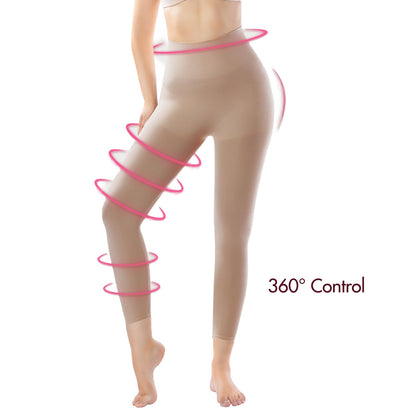 +MD Shapewear for Women Tummy Control Seamless High Waisted Light Compression Footless Tights Leggings