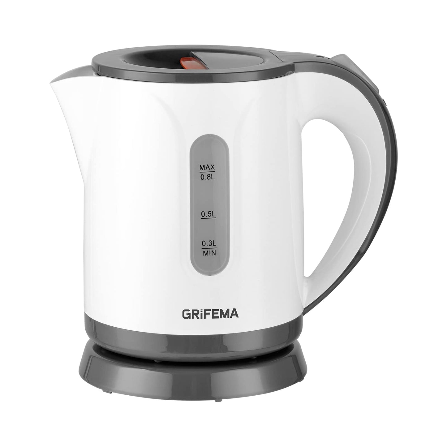 GRIFEMA Small Electric Tea Maker, 0.8 L, 1100 W - Quiet Kettle With Limescale Filter, BPA-Free, Automatic Shut-Off, Overheating Protection, White