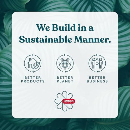 Keter Outdoor Storage Deck Box, 150 Gallon Resin Patio Bin & Bench, Wood Grain, Brown