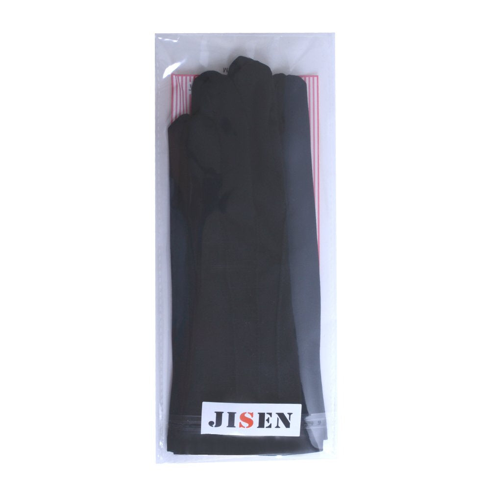 JISEN Men Police Formal Tuxedo Honor Guard Parade Nylon Cotton Gloves 26cm Black