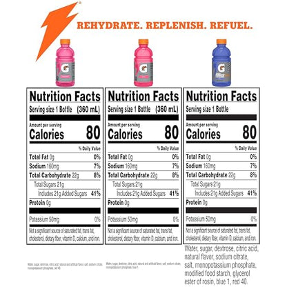 Gatorade Thirst Quencher, Grape Berry, Strawberry Variety Pack, 12 Fl Oz (Pack of 18)