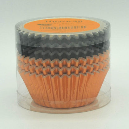 Huaswan Black Orange Foil Cupcake Liners Standard Baking Cups for Halloween Party and More, 120-Count