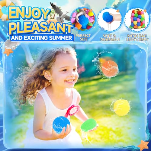 60 Pcs Reusable Water Balls, Reusable Water Balloons for Outdoor Toys and Games, Water Toys for Kids and Adults Boys and Girls - Summer Balls for Pool and Backyard Fun