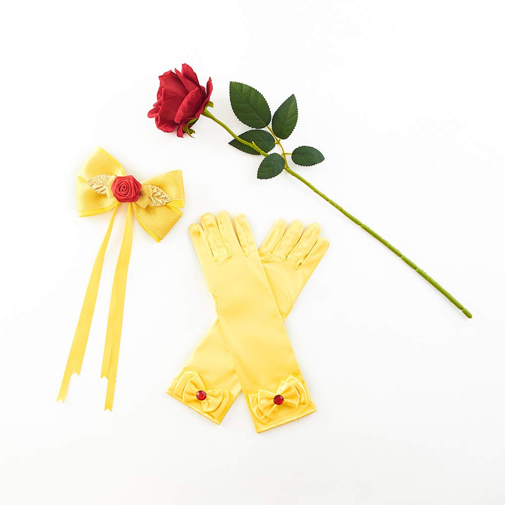 JiaDuo Princess Hair Accessories for Girls Women Halloween Big Hair Bow Clips Yellow 6 Inch