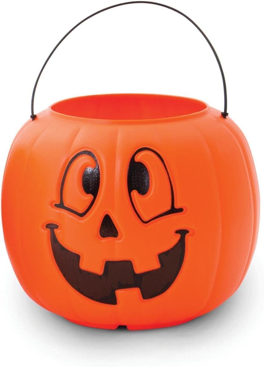 General Foam Plastics Halloween Pumpkin Jack O' Lantern Candy Bucket (Orange) 8" | Trick or Treat bucket