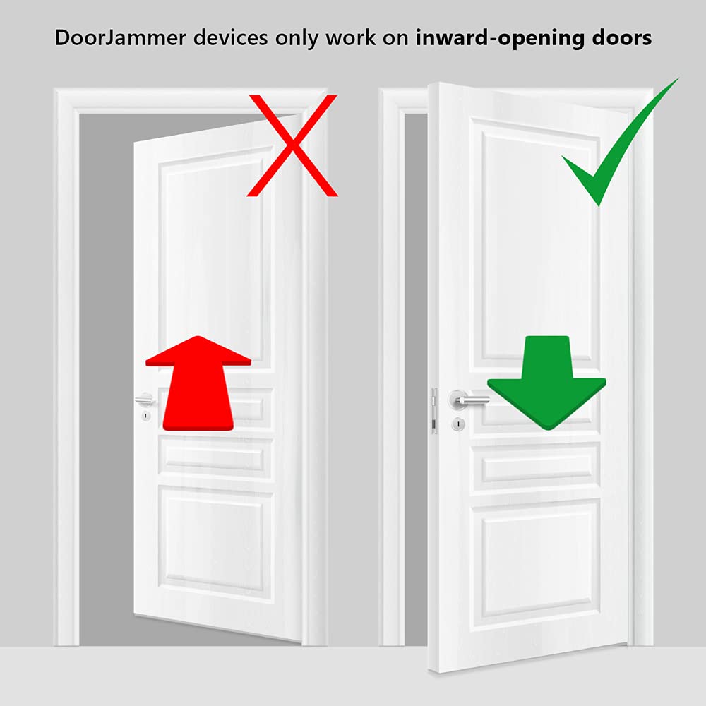DoorJammer Portable Door Lock Brace for Home Security and Personal Protection, Red, DJ3
