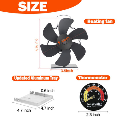 JossaColar Wood Stove Fan for Big Buddy Heater, Heat Powered Fireplace Fan Thermoelectric Thermal Fan with Bracket being Fixed on Propane heater, Camping/Picnics/Indoor Use