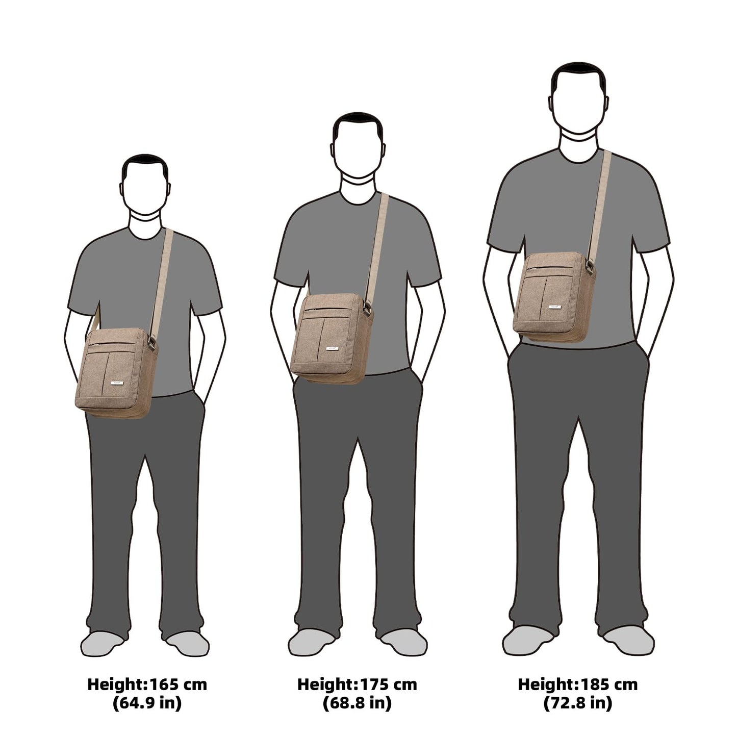 KL928 Men's Messenger Bag - Crossbody Shoulder Bags Travel Bag Man Purse Casual Sling Pack for Work Business (1401-2-Khaki)