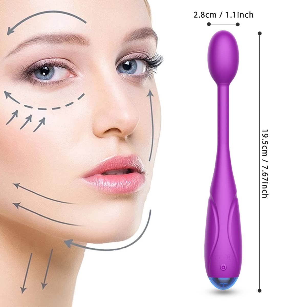 KELITE Personal Eye Massager with Body Massage Balls, Handheld face Wand Vibrating for Relieving Eyes Dark Circles,Puffiness,Fatigue -Purple