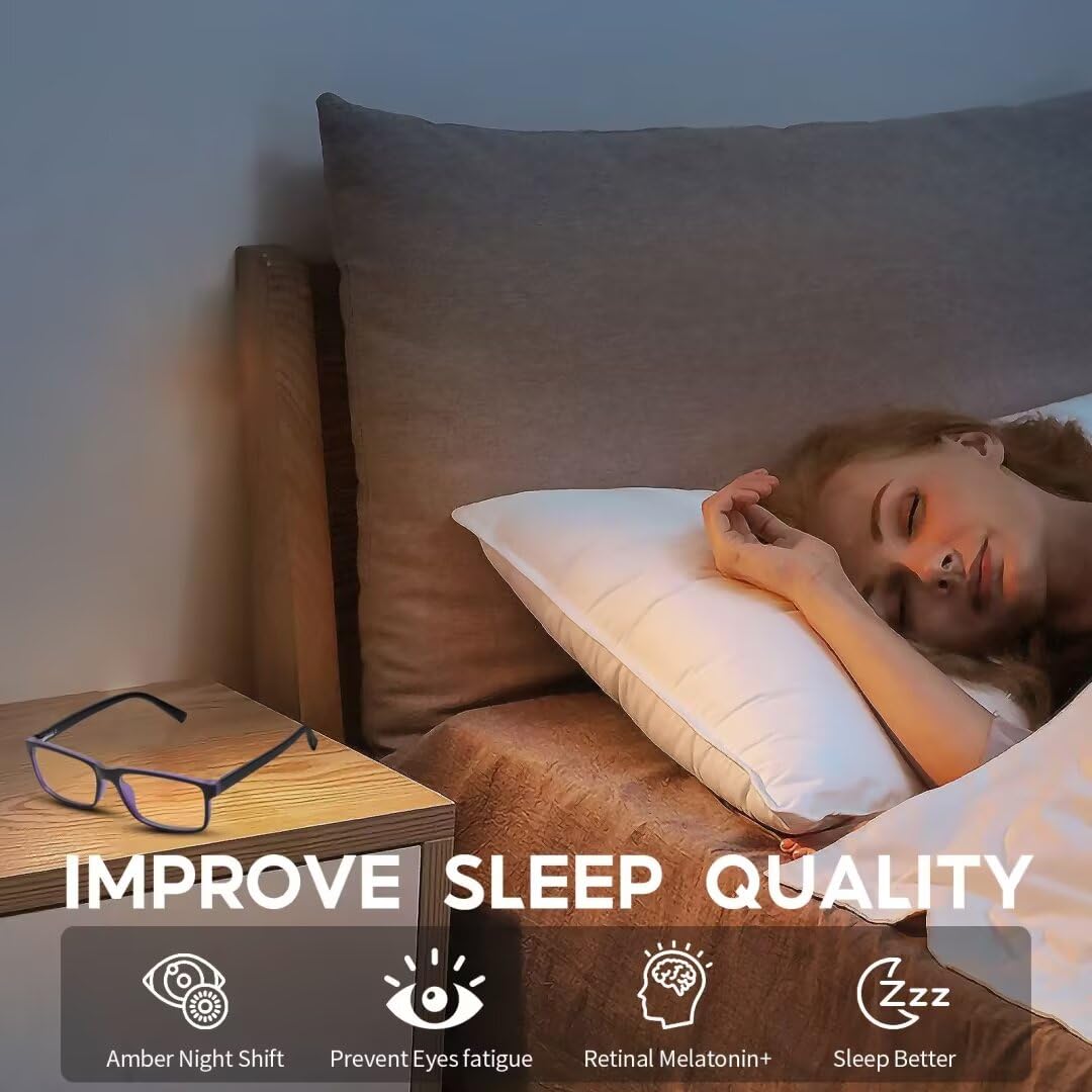 Blue Light Blocking Glasses For Men/Women Anti-Fatigue Computer Monitor Gaming Improve Sleep Reduce Eye Strain Gamer Glasses