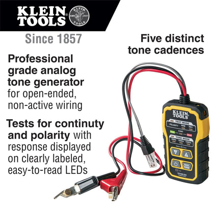Klein Tools VDV500-820 Wire Tracer Tone Generator and Probe Kit Continuity Tester for Ethernet, Telephone, Speaker, Coax, Video, and Data Cables, RJ45, RJ11, RJ12
