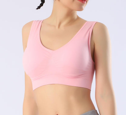 KINYAOYAO 3 Pack Women's Ultimate Comfy Medium Support Seamless Wireless Sports Bra with Removable Pads,Small