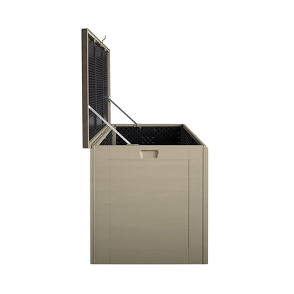 Cosco Outdoor Living 180 Gallon Patio Storage Box, Extra Large, Lockable Lid, Weather-Resistant, Tan/Brown