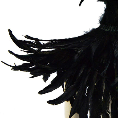 L'VOW Gothic Black Feather Shrug Cape Shawl Halloween Costume for Men (Style -02)