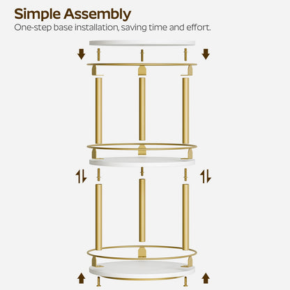 3-Tier Lazy Susan Organizer, Rotating Spice Rack, Spinning Organizer, Industrial Turntable Spice Rack Organizer for Cabinet, Kitchen Countertop, Pantry, Rustic Brown and Black SR23BR