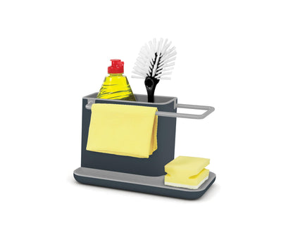 Joseph Joseph Caddy Kitchen Sink Area Organiser with Sponge Holder and Cloth Hanger – Grey