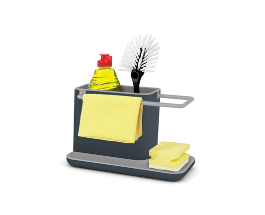 Joseph Joseph Caddy Kitchen Sink Area Organiser with Sponge Holder and Cloth Hanger – Grey