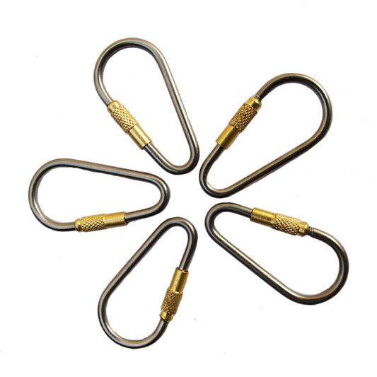 EKLOEN 5pcs MINI Titanium Locking Carabiner, Perfect D-Ring for Outdoor and Indoor Use