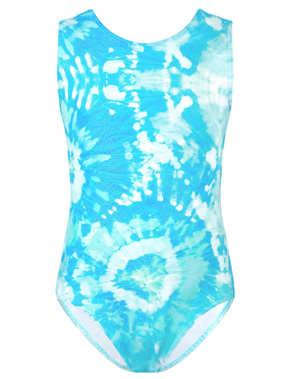 Girls Gymnastics Leotards Size 5-6 Years Old Sparkly Blue Tie Dye Kids Tumbling Outfit for Christmas Birthday Present