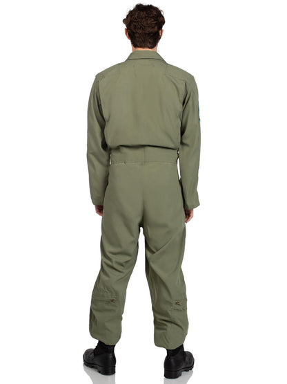 Leg Avenue Mens Licensed Top Gun Flight Suit Costume, X-LARGE, Khaki/Green