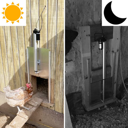 JVR Automatic Chicken Coop Smart Door Compatible with Alexa, Google Assistant, Home Assistant, Tuya - WiFi Electric Opener, Auto Sunrise/Sunset Dusk to Dawn Doors, Chicken Coop Accessories