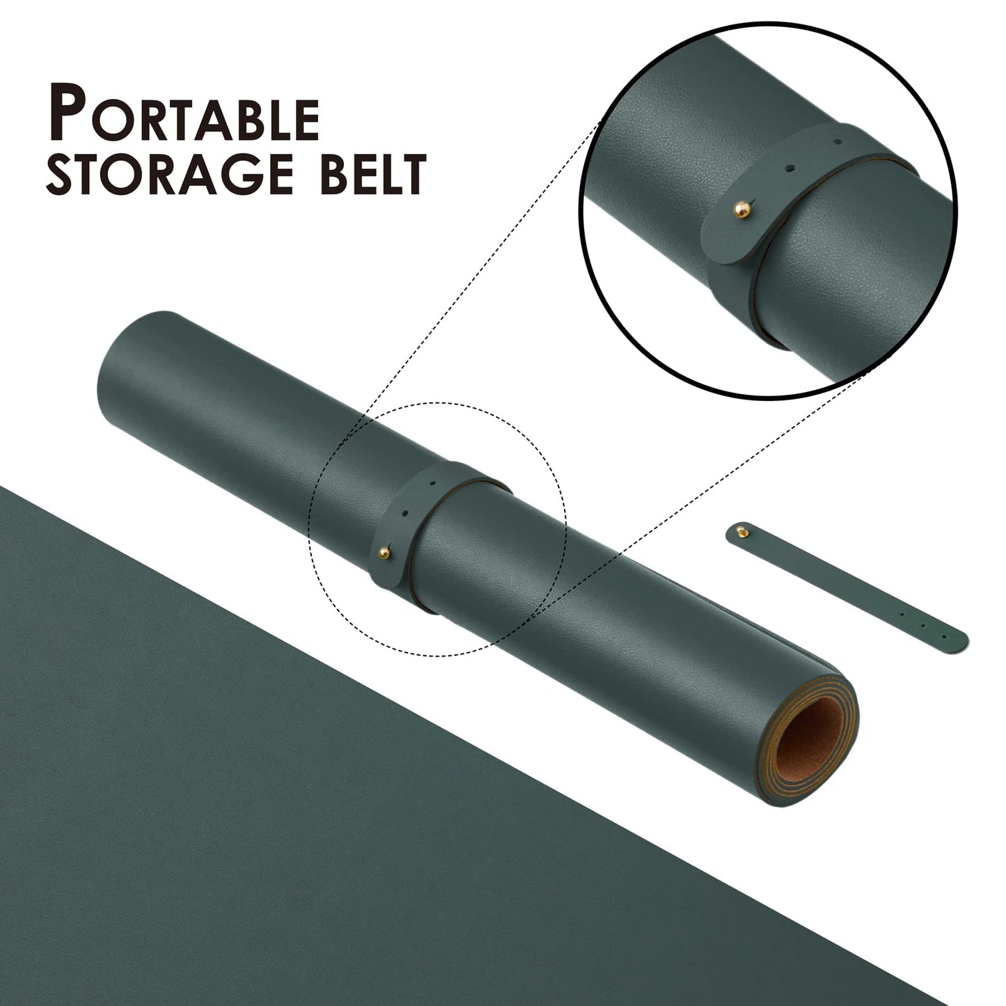 Cork Desk Mat - Dual-Sided Desk Pad for Office and Home - Desk Organization and Accessories - Ideal for Large Mouse Pad and Desk Mats on Top of Desks(Dark Green,90cmx 43cm)