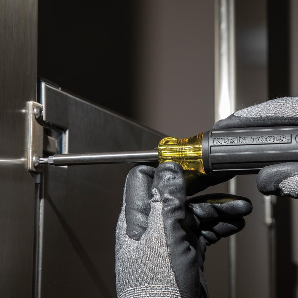 Klein Tools 32307 Multi-bit Tamperproof Screwdriver, 27-in-1 Tool with Torx, Hex, Torq and Spanner Bits with 1/4-Inch Nut Driver