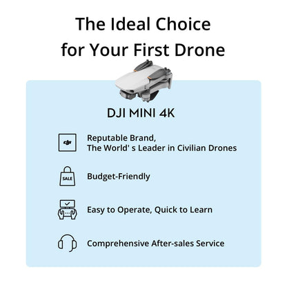 DJI Mini 4K Camera Drone Combo, Drone with 4K UHD Camera for Adults, Under 249 g, 3-Axis Gimbal Stabilization, 10km Video Transmission, Auto Return, 2 Batteries for 62-Min Max Flight Time, QuickShots