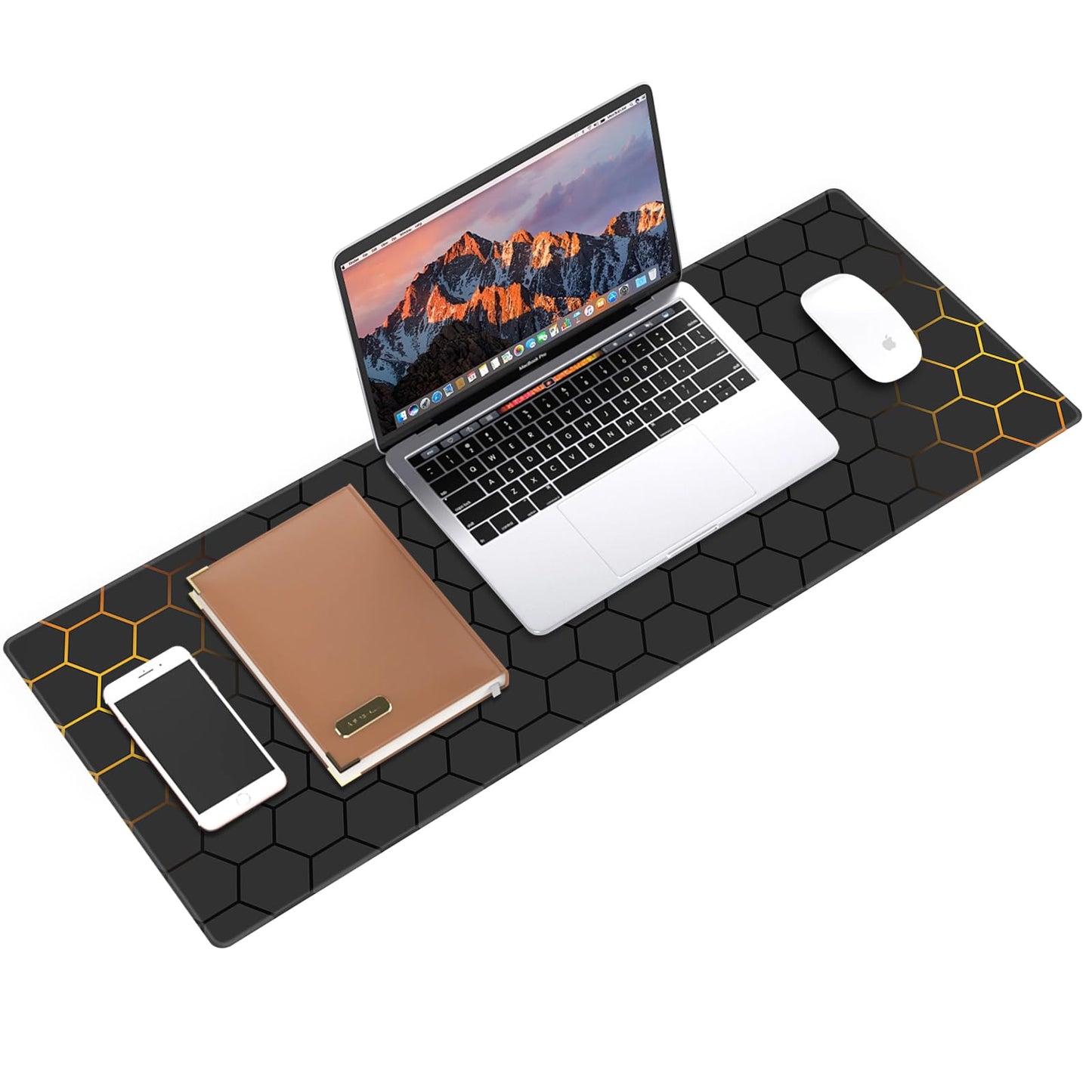 Galdas Gaming Mouse Pad XXL XL Large Long Extended Big Mousepad Non-Slip Rubber Keyboard Mouse Pad with Stitched Edges for Laptop Home Office (31.5x11.8x0.08 Inch) … (Grid)