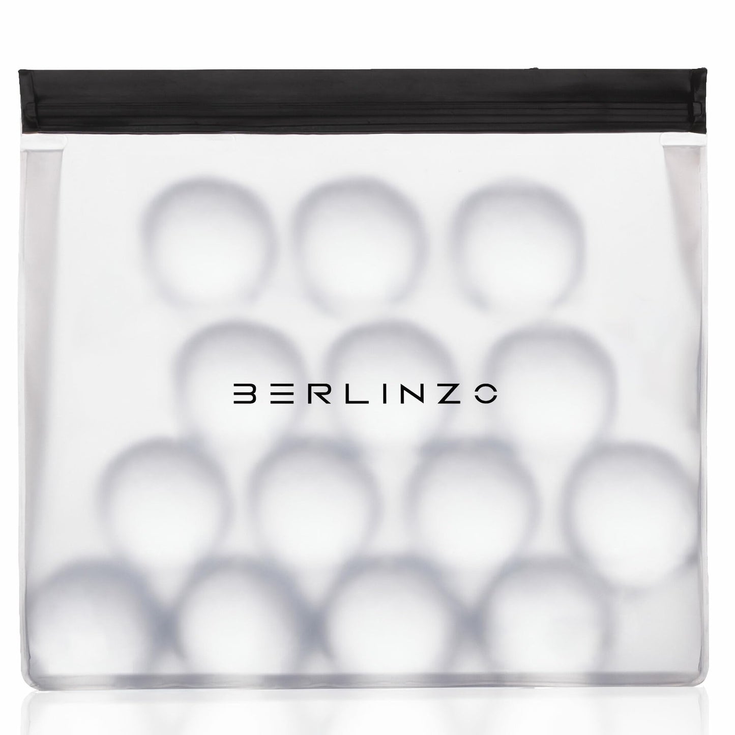 BERLINZO Large Reusable Ice Storage Bag - Freezer Safe Leak Proof Silicone and Plastic-Free Lunch Bag for Ice and Food Storage - BPA-Free XL Size